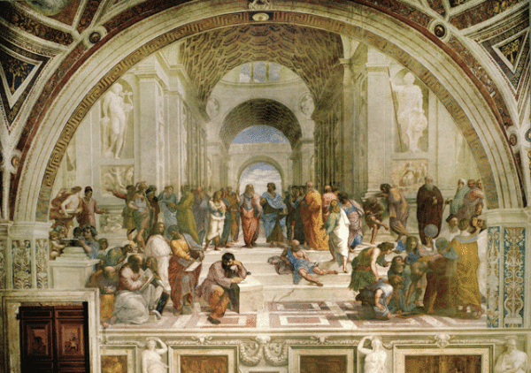 Fresco by Raphael (Raffaello Sanzo di Urbino), Scuola di Atene